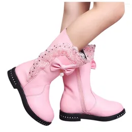 First Walkers Children Infant Kids Baby Girls Winter Warm Bowknot Lace Snow High Boots Shoes Girl Children'S Sneakers Shoe Boy
