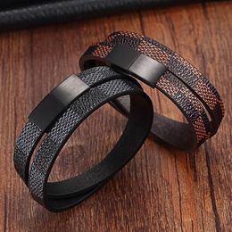 Handmade Cross Wide Cuff Bracelets Stainless Steel Magnetic Genuine Leather Bracelets Men Bracelets & Bangles for Women Jewelry311Q