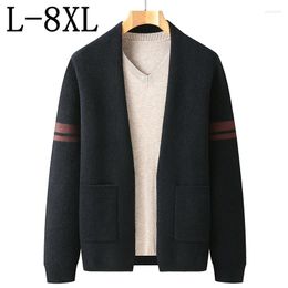 Men's Sweaters 8XL 7XL 6XL 2023 Fall Winter Brand Knit Cardigan Men Loose Cashmere Sweater Soft Warm Mens Cardigans Male Jacket