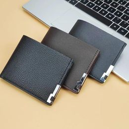 Wallets Men's Wallet Short Money Clip Horizontal Monedero Para Hombre