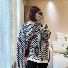 Women's Sweaters Autumn And Winter Cross-pattern Irregular Sweater Women Loose-fitting With Slits At The Hem