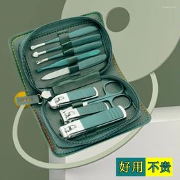 Nail Art Kits Stainless Steel Clippers Clipper Set Green 9-piece Stern Nose Ear Spoons Fi