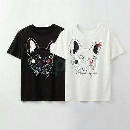 Fashion Mens Designer T Shirt Young Boys Dog Pattern Print Tees Couples Hip Hop Style Tops Size S-2XL268Y