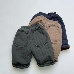 Trousers Winter Children Padded Boys Fleece Warm Casual Pants Baby Girls Thick Straight Leg Plus Velvet Kids Clothes