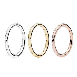 2021 Brand New Simple Fashion Jewellery Authentic 100% 925 Sterling Silver&Gold Fill Cicle Finger Rings Eternity Women Wedding Band 236r