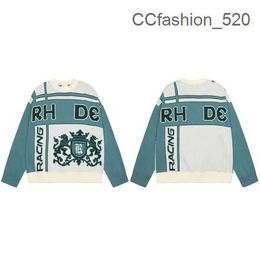 Rhude Mens Hoodies Rhude Hoodie Letter Print Long Sleeve Fashion Men Women Sweatshirts Luxury Sweater Hip Hop Hoodies Luxury Brand Sweatshirts Us Size 2WUV