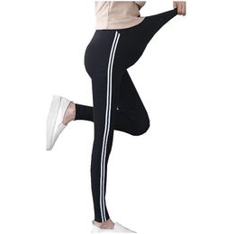 Maternity Bottoms Knitted Leggings For Women Pants Side Striped Sideseam Sweatpants Comfy Leisure Pregnancy Drop Delivery Baby Kids Dhpwh