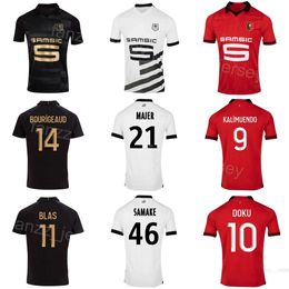 Stade Rennais Soccer Jerseys 2023-24 Club 14 Benjamin Bourigeaud 34 Ibrahim Salah 30 Steve Mandanda 28 Enzo Le Fee 10 Amine Gouiri 11 Ludovic Blas Football Shirt Kits