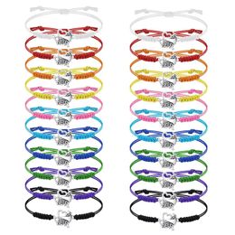 Cheerleading 20Pcs Cheerleader Gifts Girls Bracelet Adjustable Charm Bracelets Cheer Heart Jewelry Team Accessories 231025