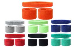 Hair Band Basketba Tennis Towel Sweat Bands Set Sport Wristbands Headband For Men Women Head Wrist Brace Support Protector8749545