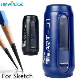 Pencil Sharpeners Tenwin Fully Automatic Electric Sharpener USB Charging Fast Sharpen Coloured Sketch Pencils Student School Supplies 231025