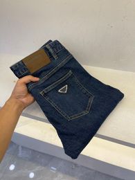 Autumn and winter highend brand mens jeans comfortable cotton blend material blue pencil jeans high quality luxury designer jeans