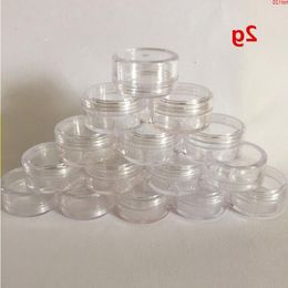 200pcs 2g transparent small round cream bottle jars pot container empty cosmetic plastic sample for nail art storagegood qty Bjxxi