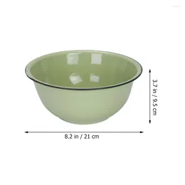 Bowls Retro Enamel Bowl 20Cm Basin Soup Noodle Plate Salad Mixing Kitchen Enamelware Vegetables