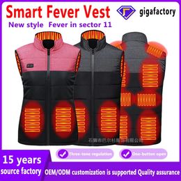 Men's Vests Heated Jacket Men Women USB Infrared 11 Heating Areas Vest Jacket Winter Electric Heated Vest Waistcoat For Sports Hiking S-5XL 231026