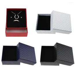 Мешочки для ювелирных изделий Квадратные картонные коробки для браслетов с кольцами Органайзер для хранения Подарочная коробка Бумажный контейнер для упаковки ювелирных изделий с губкой