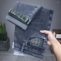 Men's Jeans Autumn Korean High Street Slim Punk Pants Washed For Casual Wear Designer Cotton Trousers