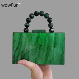 Evening Bags Beaded Bag Handle China Factory Seller Women Acrylic Purse Handbag Box Clutches Evening Lady Party Travel Beach Female Flap Bags 231026