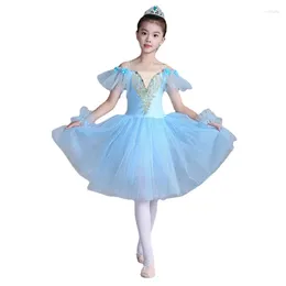 Stage Wear Children's Ballet Skirt Performance Costume Long Tutu Little Swan Fluffy Sling Belly Dance