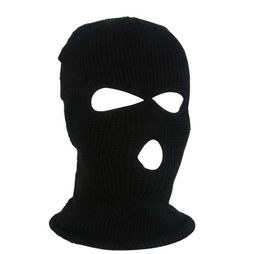 3 Hole Ski Full Face Masks Winter Solid Color Elastic Soft Caps Hood Motorcycle Cycling Outdoors Sports Supplies9009436