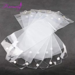 Wig Stand 40pcslot 12inch26inch plastic pvc bags for packing hair extension transparent packaging bags 231025