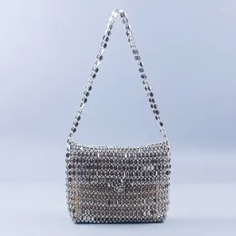 Evening Bags Metal Glitter Beaded Luch Bag Handmade High Quality Handmande Women's Shoulder Eye Catching Shinning For Women