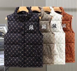 letter plaid designer mens vest zipper puffer vest bodywarmer down cotton mens gilet sleeveless winter jacket coat