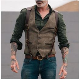 Men Suit Vest For Wedding Party Vintage Slim Fit Gentleman Business Waistcoat Groomsmen Casual Single Breasted Suit Waistcoats1314a