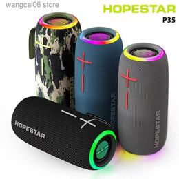 Cell Phone Speakers HOPESTAR P35 caixa de som Bluetooth Speaker Outdoor Portable Audio TWS Wireless Subwoofer Home Theatre RGB Light IPX7 Waterproof T231026