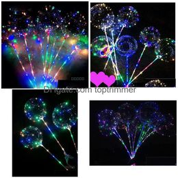 Balloon Led Flashing Balloons Night Lighting Bobo Ball Mticolor Decoration Decorative Bright Lighter With Stick Drop Delivery Toys Gif Dhyjr