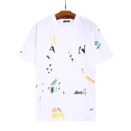 GAL LAVIN Mens Designer T Shirt Casual Man Womens Tees hand-painted ink splash graffiti letters loose short-sleeved round neck clo212V