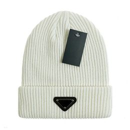 New Designer Fall and Winter Knitted Beanie men and women casual PRAD hats high-quality Knit Warm Beanies Hats Female Bonnet Beanie Caps 17 Colours D-1