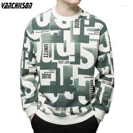 Men's Hoodies Men Sweatshirt Outwear O Neck Big Loose For Autumn Letters Preppy Style Casual Young Male Clothing 76006
