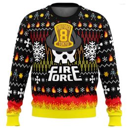 Men's Hoodies Christmas Flame Fire Force Ugly Sweater Gift Santa Claus Pullover Men 3D Sweatshirt And Top Autumn Winter Clothi