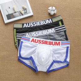 Underpants Mens Boxers Mesh Stylish Youth Underwear Elastic Jockstrap Comfortable Breathable Student Shorts