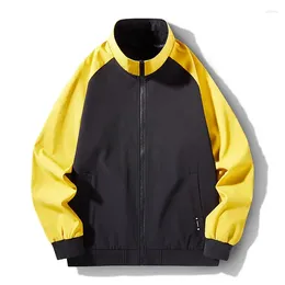 Men's Jackets Men Jacket Patchwork Fashion Casual Pocket Spring Autumn Long Sleeve Lightwetght Sport Streetwear Male Zipper Coat M-4XL