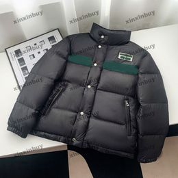 xinxinbuy Men designer Coat Jacket paris Webbing label patch down long sleeves women Black M-3XL