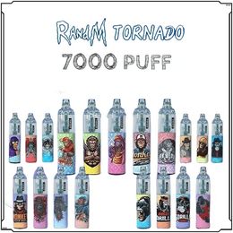 Original fumot RandM Tornado 7000 Puffs Disposable E cigarettes Vape Pen 14ml Pod 1000mah Rechargeable Battery china Authentic wholesale vapers desechable puff 7K