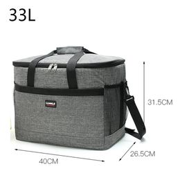 Ice Packs/Isothermic Bags 33L Thermal Food Bag Lunch Bag Thermal Food Insulated Bag Kids Women Men Casual Cooler Thermo Picnic Bag 231025