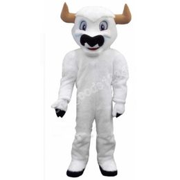 High quality White Cow Mascot Costumes Halloween Fancy Party Dress Cartoon Character Carnival Xmas Advertising Birthday Party Costume Outfit