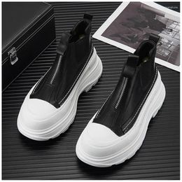 Boots Luxury Designer Men Casual Shoes White Sneakers Hip Hop Streetwear High Top Design Platform Footwea