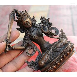 Decorative Figurines SUIRONG---524 Tibetan Buddhism Copper Bronze Wenshu Manjushri Goddess GuanYin Buddha Statue