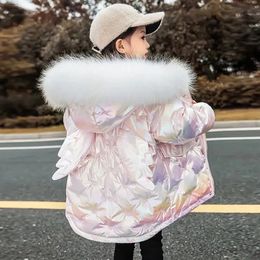 Down Coat Winter Down Jacket For Girls Coat Fashion Unicorn Shiny Waterproof Children's Outerwear 3-10 Years Teen Kids Parka Snowsuit 231025