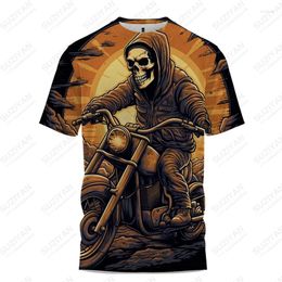 Men's T Shirts Fashion T-Shirts Skull Cycling 3D Printing Cool Sports Casual Plus Size Tops