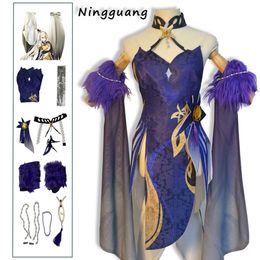 Latern Rite Genshin Impact Costume Skin Ningguang New Outfit Include Dress Wig for Cosplay Anime Game