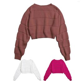 Women's Sweaters 001 Winter Knitted Round Neck South Solid Colour Pullover Short Suit Sweater Ladies Lace Tops Sexy Blouse For Women