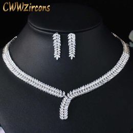 Gorgeous White Gold Colour African Nigerian Design Fashion Bridal Wedding CZ Crystal Jewellery Set for Women Party T035 2107142792