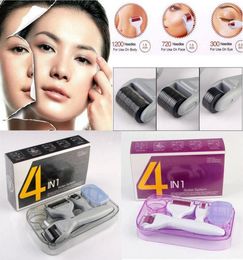 DRS 4 in 1 derma roller Titanium Microneedle With 3 head(1200+720+300 needles) dermaroller Kit for removal7297255