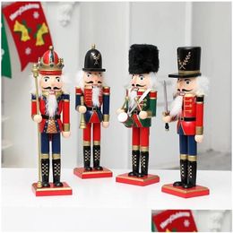 Christmas Decorations Merry Wooden Nutcracker Soldier 30Cm Handcraft Puppet Room Pendants Decoration Year 2022 Drop Delivery Home Ga Dhngm