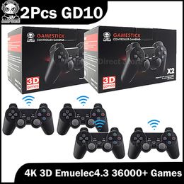 Game Controllers Joysticks 2Pcs Ampown GD10 128G Gamestick 4K 10000 Spanish Games Retro Video Game Consoles Emuelec4.3 System 2.4G Wireless Control Handle 231025
